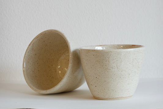 Coffee Cups Set - cream speckle