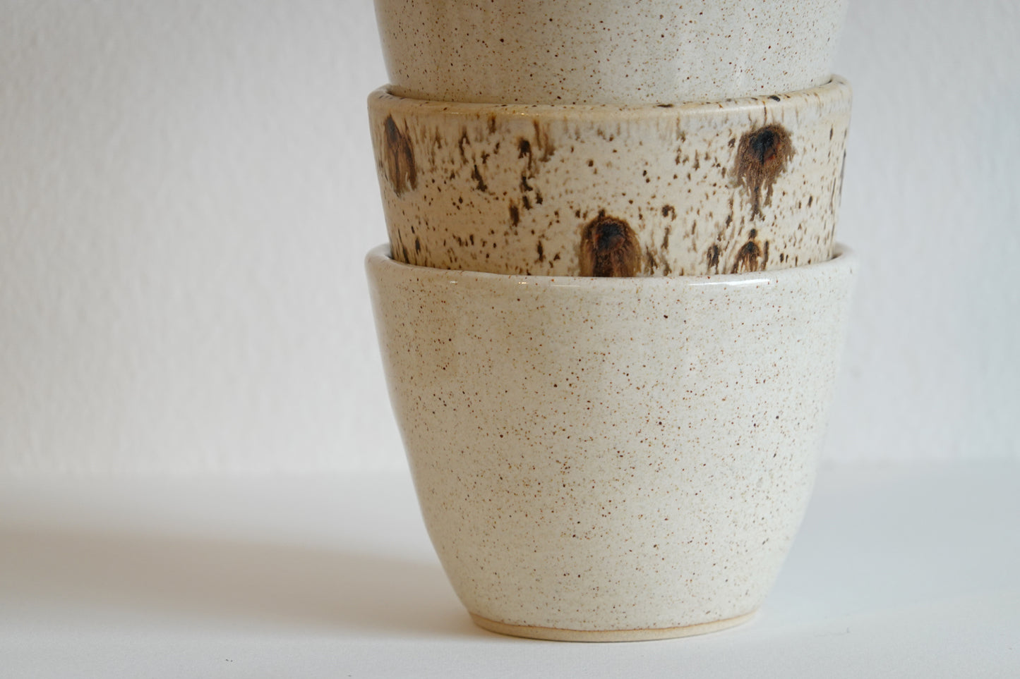 Coffee Cups Set - cream speckle