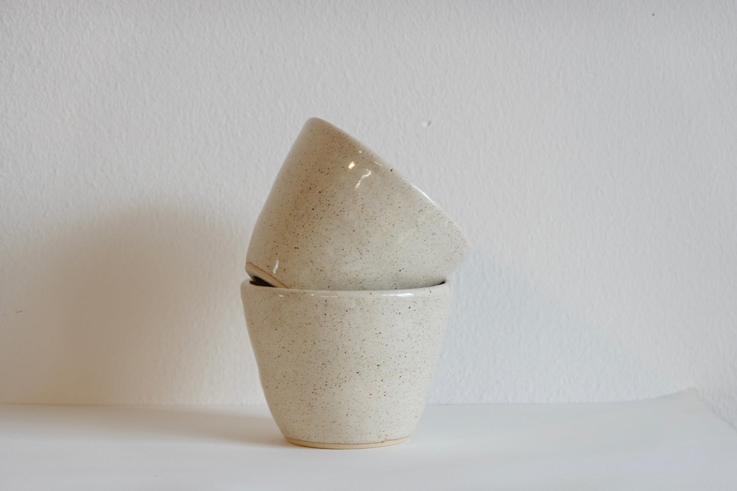 Coffee Cups Set - cream speckle