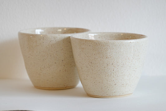 Coffee Cups Set - cream speckle